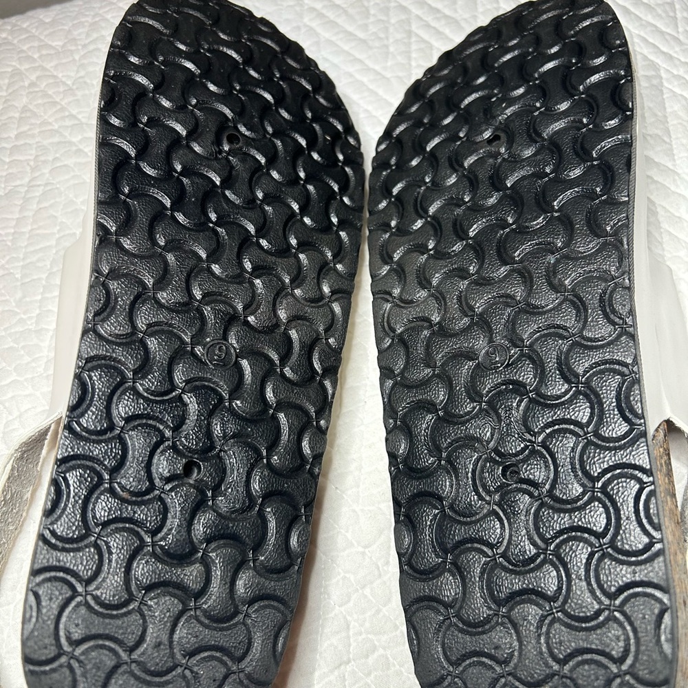 Kali women’s white sandals size 9 new double buckle cork - Picture 6 of 8